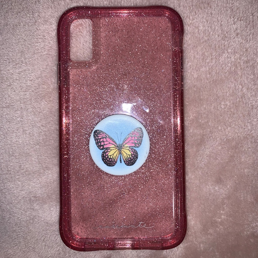 All pink beautiful case with a pop socket!
